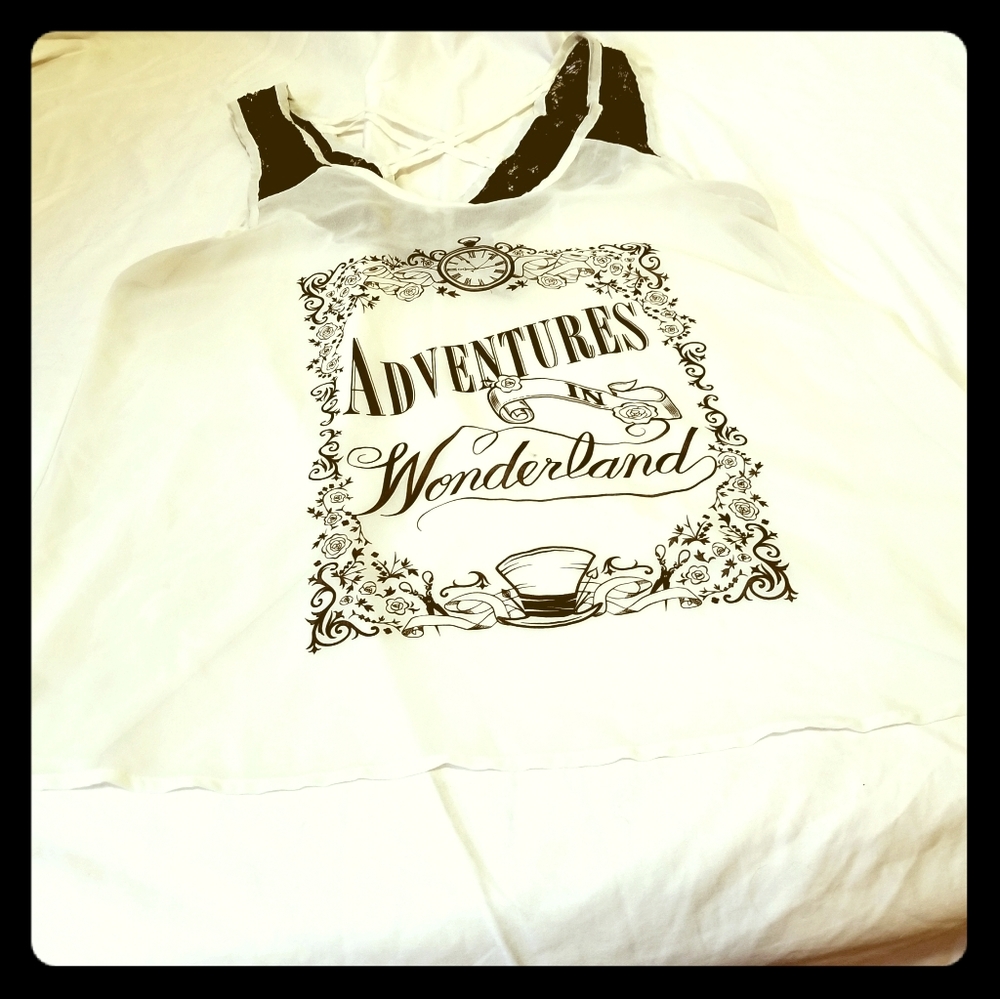 LOWEST SALE! Alice in Wonderland Sheer Tank